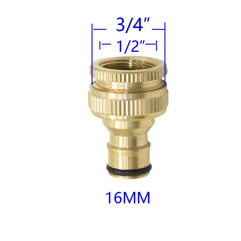 Conector rápido de latón para manguera de jardín | Rosca de 1/2", 3/4", 5/8" | Acoplamientos macho y hembra