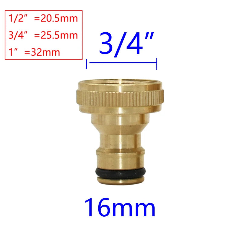 Conector rápido de latón para manguera de jardín | Rosca de 1/2", 3/4", 5/8" | Acoplamientos macho y hembra