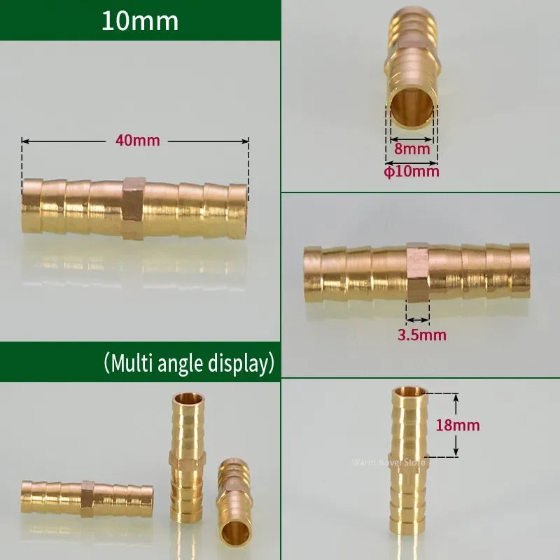 Conector de Mangueira de Latão – Encaixe Reto Igual de 3mm a 25mm