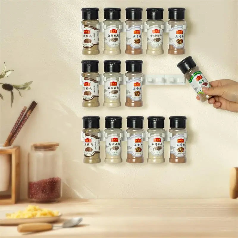 SpiceWall – Suporte Adesivo de Parede para Frascos de Especiarias