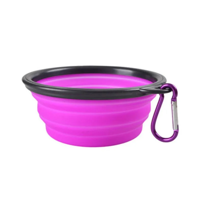 Cuenco de viaje plegable para mascotas | Cuenco portátil de silicona para comida y agua para gatos y perros