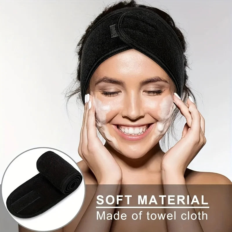 Fita de Cabelo Larga Ajustável para Mulher — Spa, Maquilhagem, Yoga e Desporto