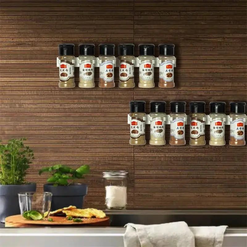 SpiceWall – Suporte Adesivo de Parede para Frascos de Especiarias
