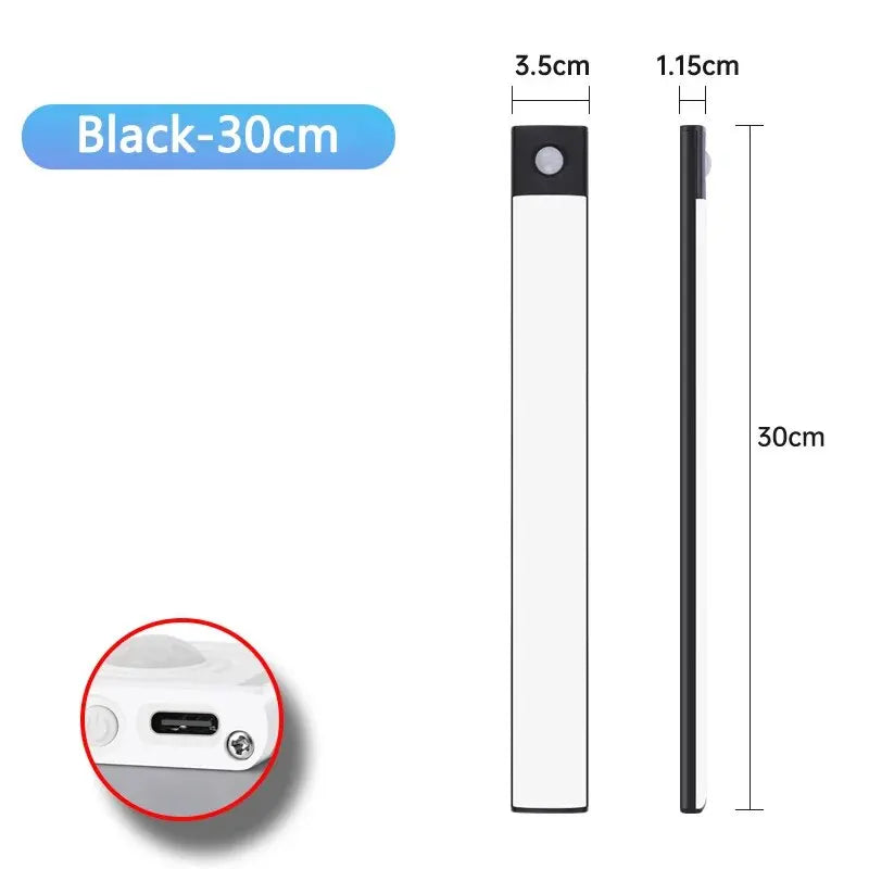 CabinetGlow – Luz LED Recargable USB-C para Gabinetes con Sensor de Movimiento