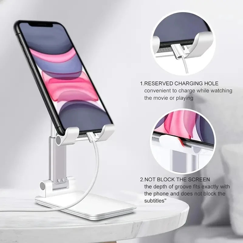 Adjustable Desk Phone & Tablet Stand | Universal | Black & White