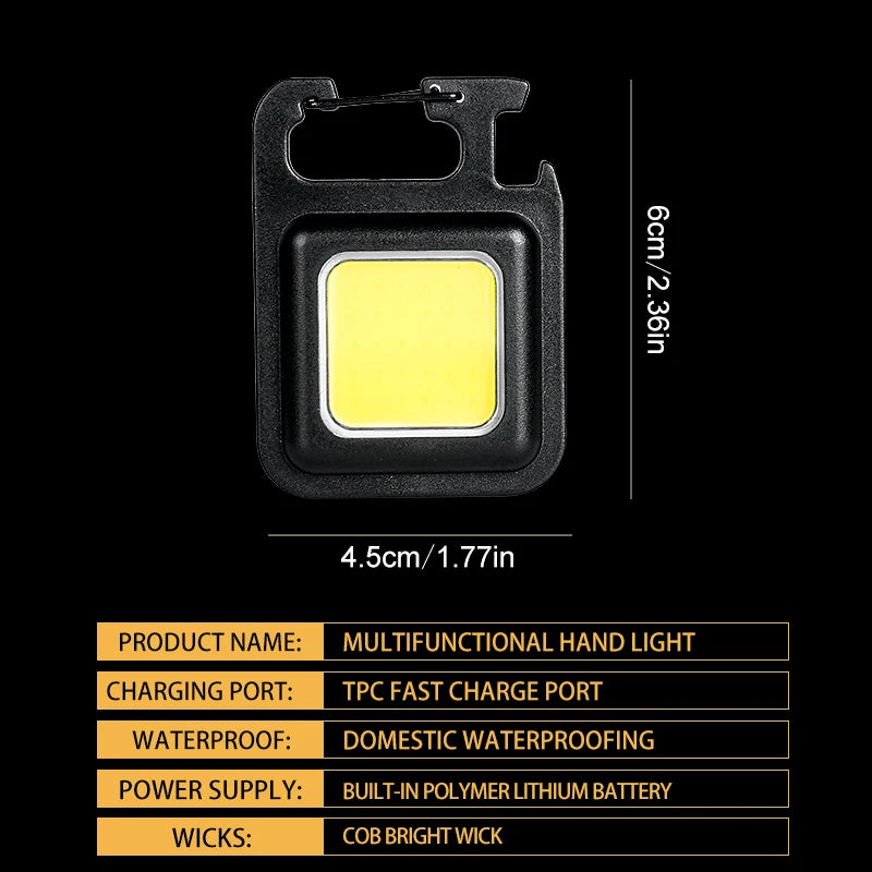 PocketLight Pro – Lanterna Magnética COB para Porta-Chaves com 3 Modos