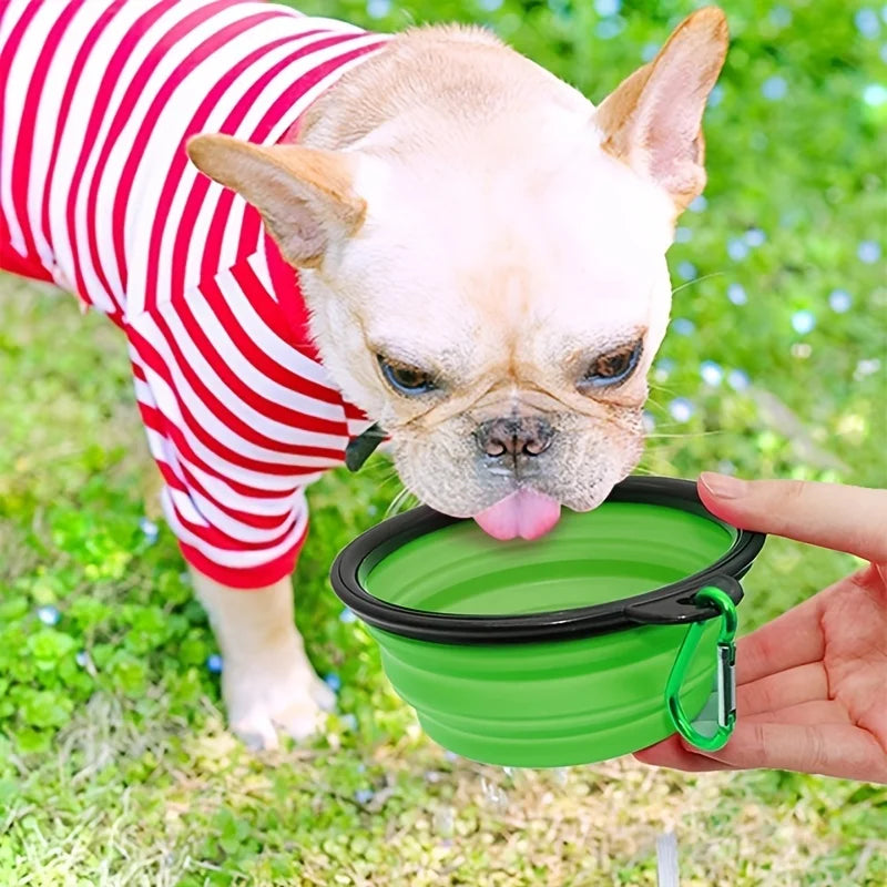 Cuenco de viaje plegable para mascotas | Cuenco portátil de silicona para comida y agua para gatos y perros