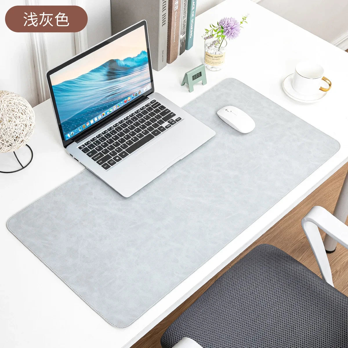 Alfombrilla de escritorio de cuero PU impermeable – Alfombrilla grande antideslizante para ratón y teclado