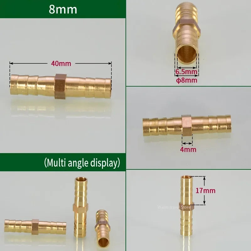Conector de Mangueira de Latão – Encaixe Reto Igual de 3mm a 25mm