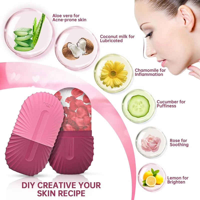 Rodillo facial de hielo — Herramienta de masaje facial y brillo de silicona