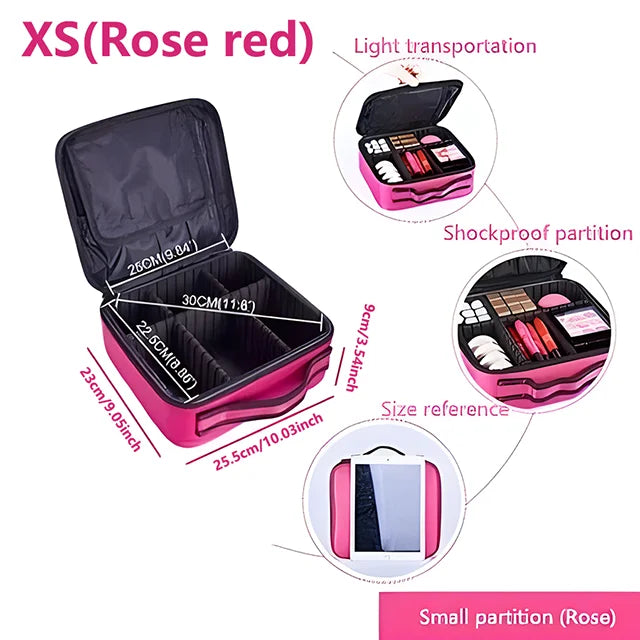 GlamCase – Organizador Profissional de Maquilhagem de Grande Capacidade