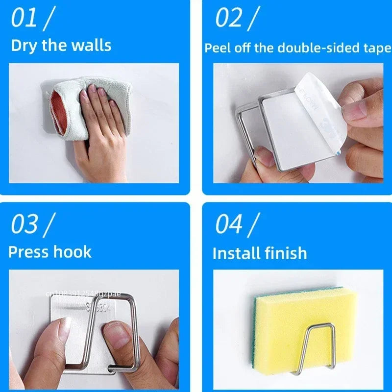 SinkRack – Suporte de Esponja em Aço Inoxidável para Lava-Louças