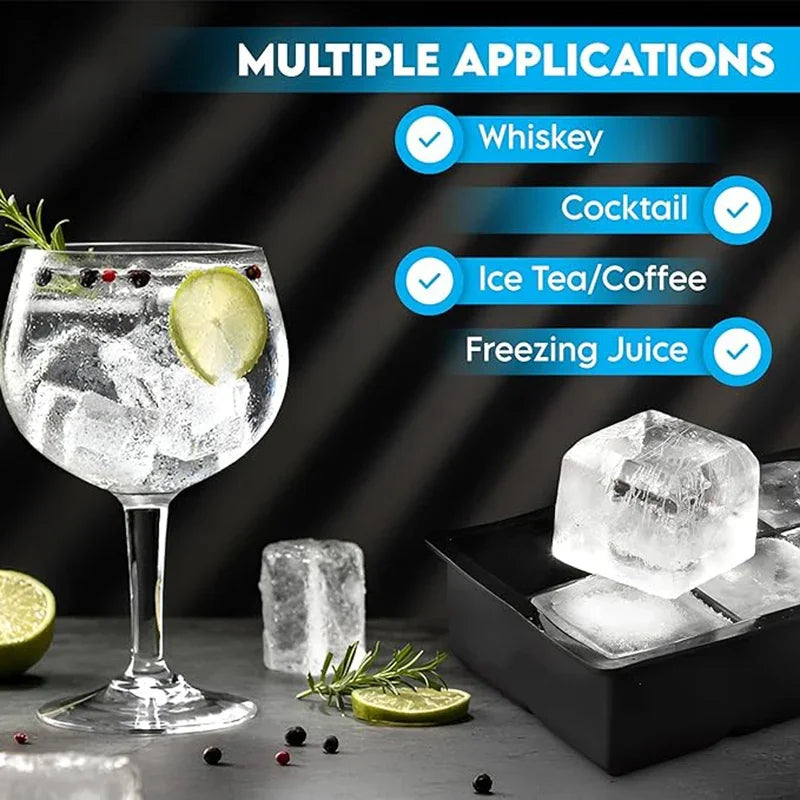 IceMega – Tabuleiro Grande de Silicone para Cubos de Gelo