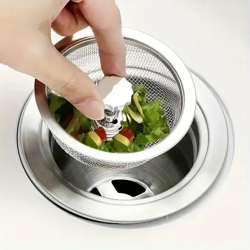 SinkFilter Pro – Coador de Pia em Aço Inoxidável com Pega