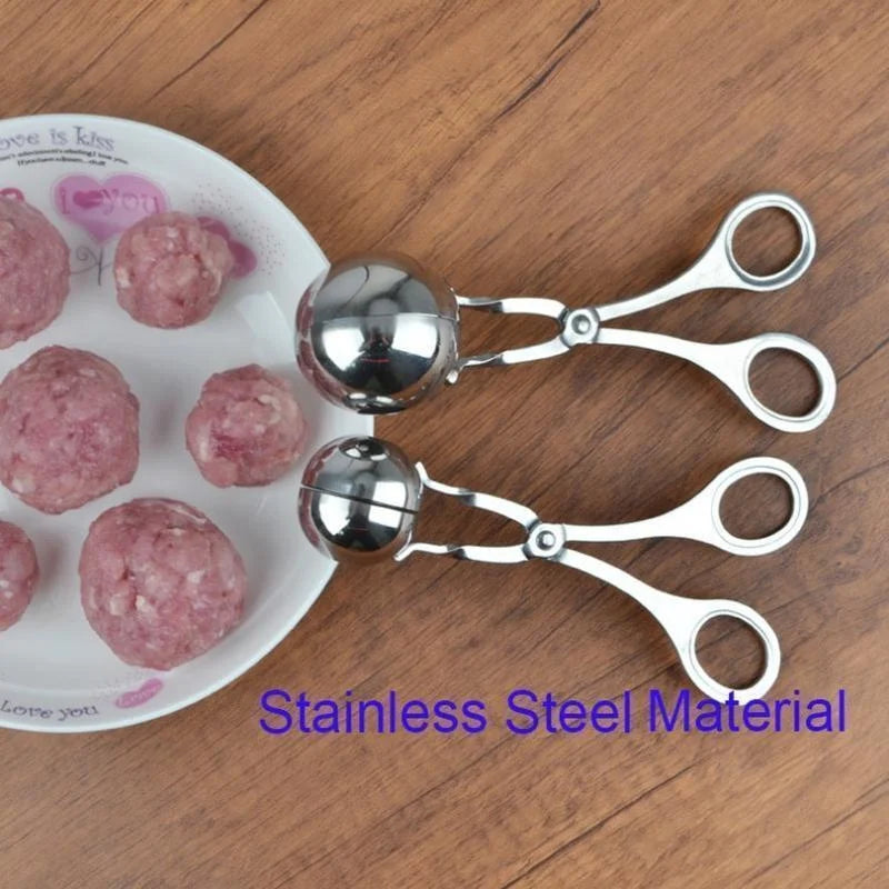 Pinzas para hacer albóndigas y bolas de arroz de acero inoxidable — P/M/G