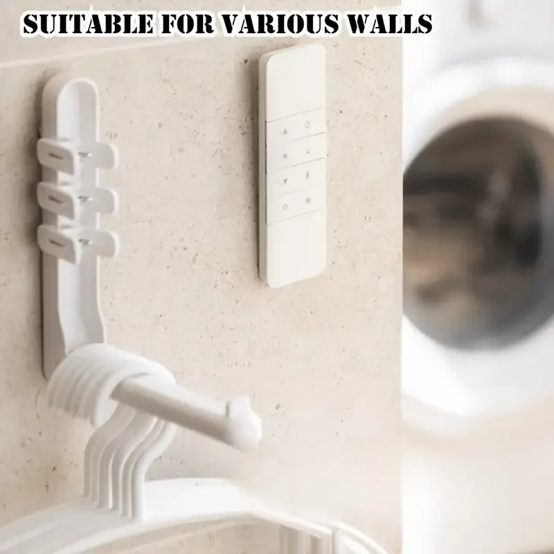 Magnetic Remote Holder | No-Drill Wall Mount | Set of 3 | White