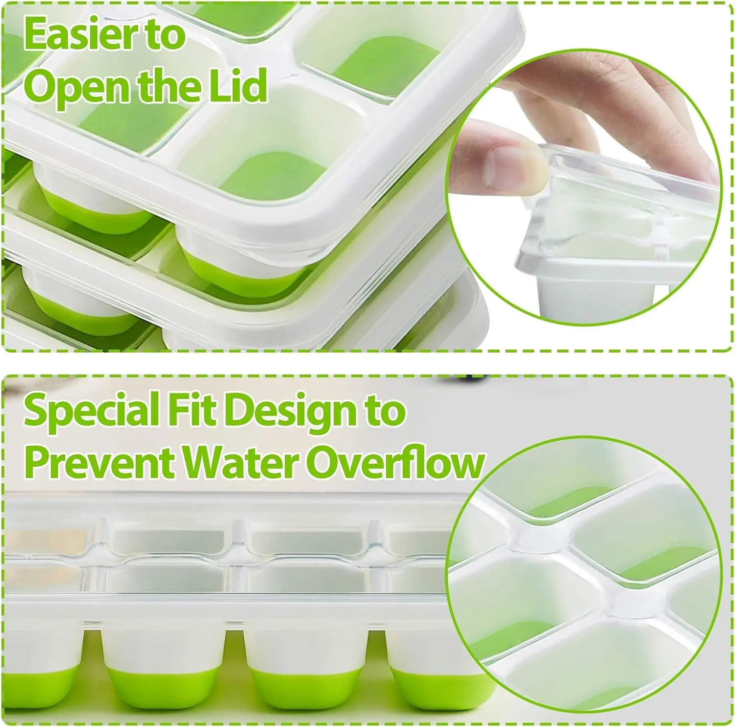 IcePerfect – Tabuleiro de Silicane para Cubos de Gelo com Tampa