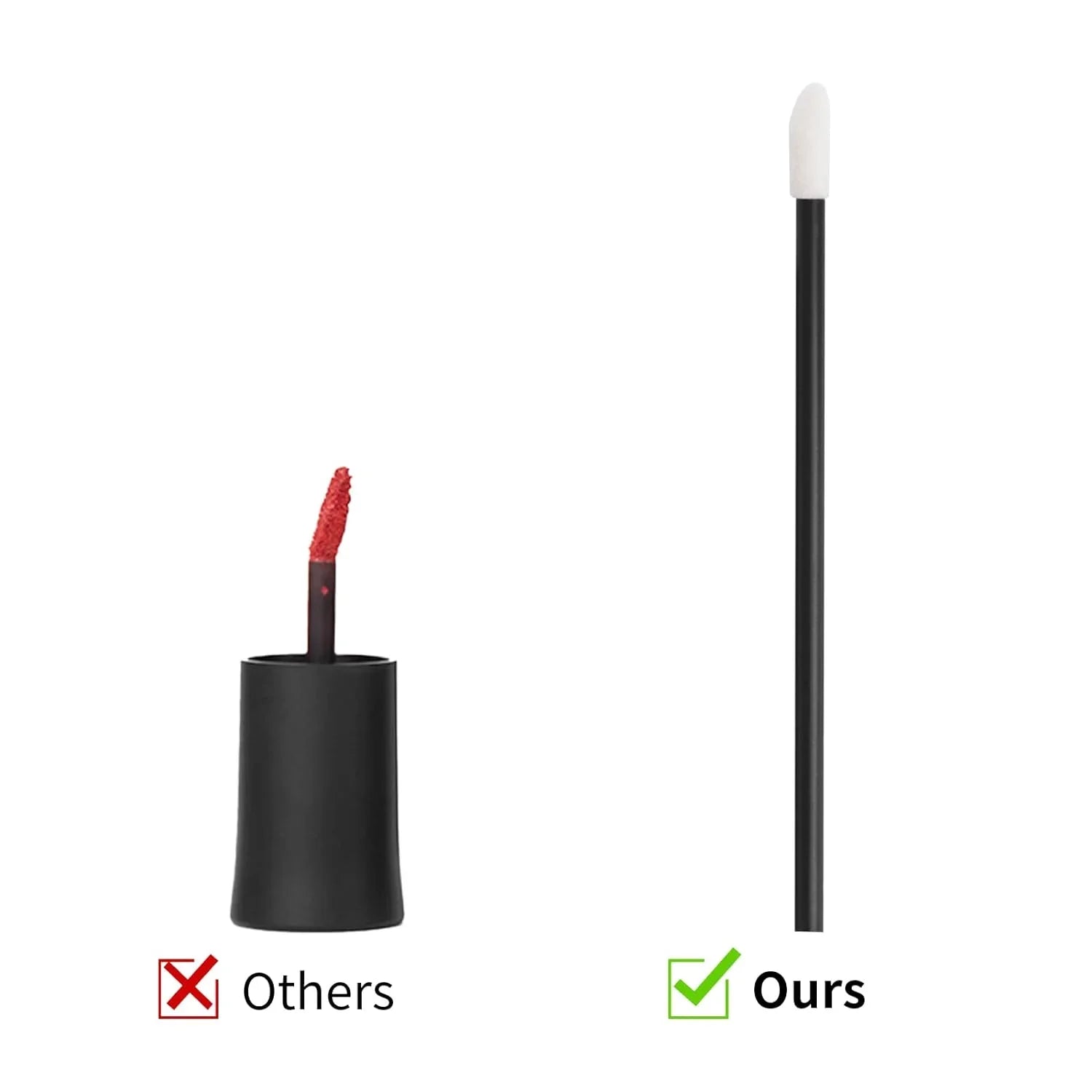 Aplicadores de labios desechables — 100 aplicadores de lápiz labial y brillo labial sin pelusa