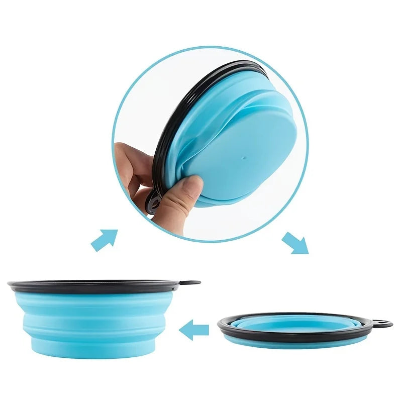 Tigela Dobrável de Viagem para Animais de Estimação | Tigela Portátil de Silicone para Comida e Água para Gatos e Cães