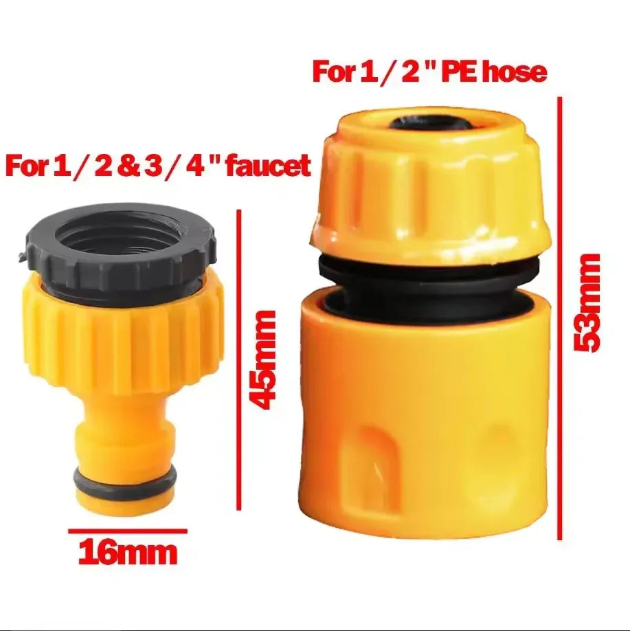 Conjunto de Conectores Rápidos para Mangueira de Jardim – 10 pçs, Adaptador para Torneira de 1/2'' e 3/4''