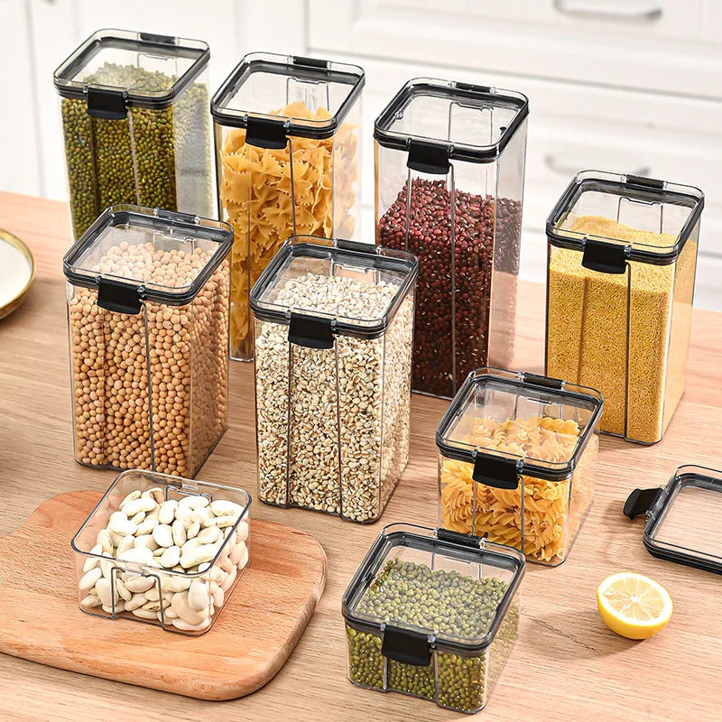 Conjunto SealJar – Frascos Herméticos para Armazenamento de Grãos e Temperos na Cozinha