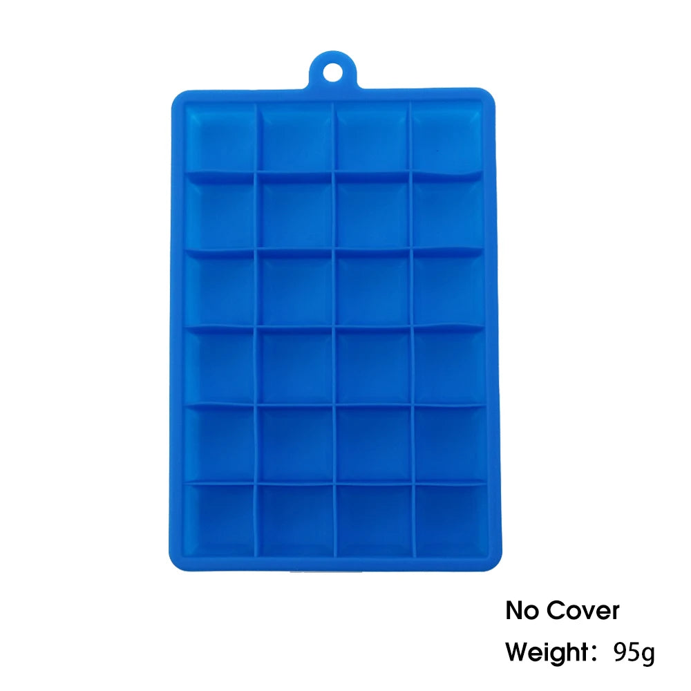 IceMini – Bandeja de silicona de 24 orificios para mini cubitos de hielo con tapa
