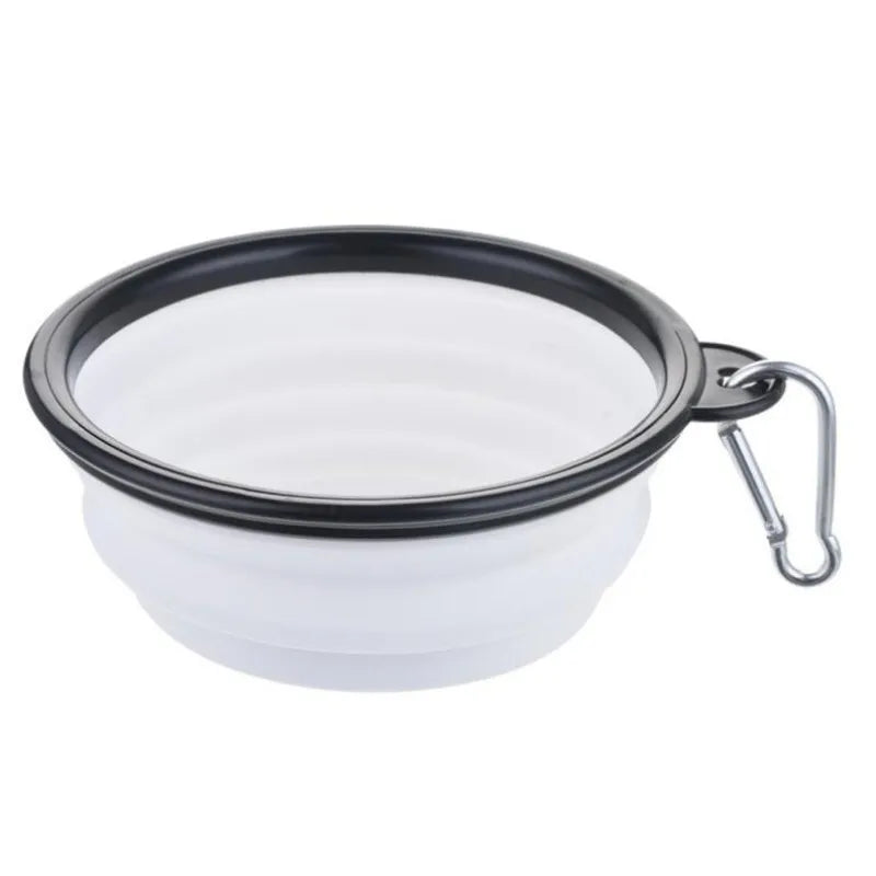 Cuenco de viaje plegable para mascotas | Cuenco portátil de silicona para comida y agua para gatos y perros