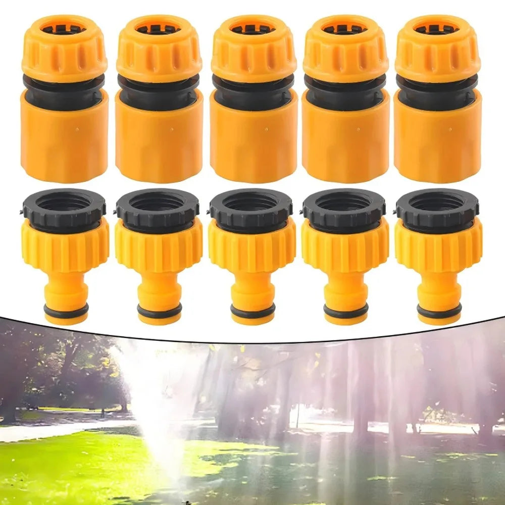 Juego de Conectores Rápidos para Manguera de Jardín – 10 pzas, Adaptador para Grifo de 1/2'' y 3/4''