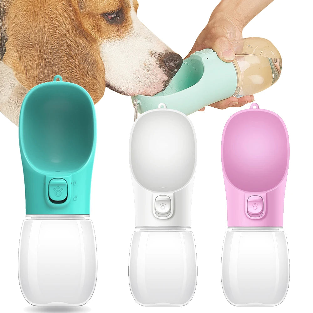 Botella de agua portátil para mascotas | Botella para beber a prueba de fugas con cuenco incorporado para perros y gatos