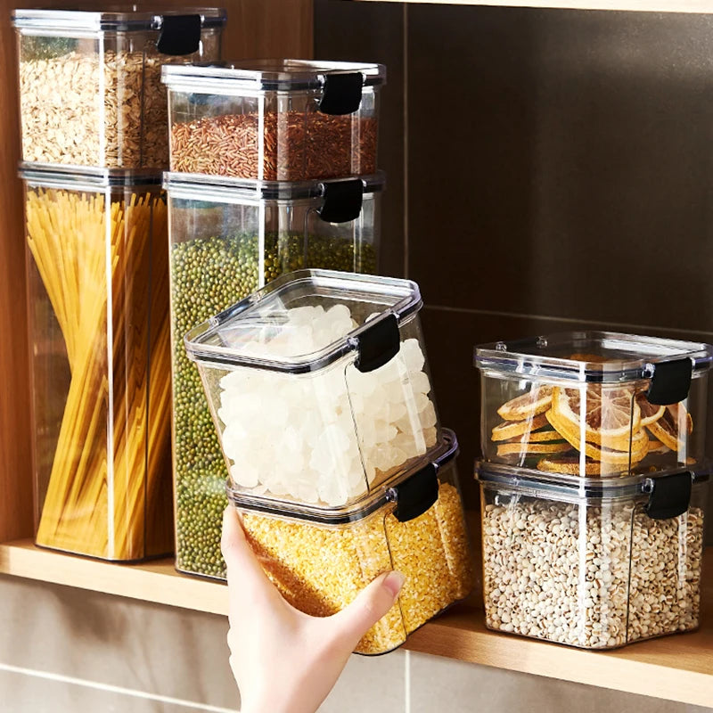 Conjunto SealJar – Frascos Herméticos para Armazenamento de Grãos e Temperos na Cozinha