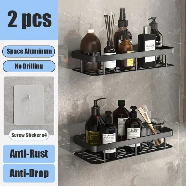 ShelfUp – Estante de esquina de aluminio para ducha y baño sin perforaciones
