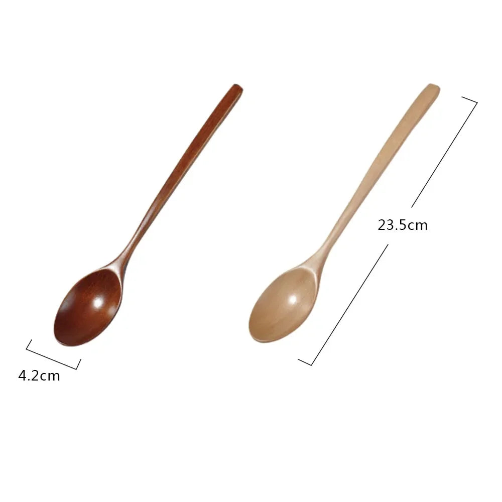 Conjunto de Colheres de Madeira Natural — Utensílios de Cozinha e Sala de Jantar