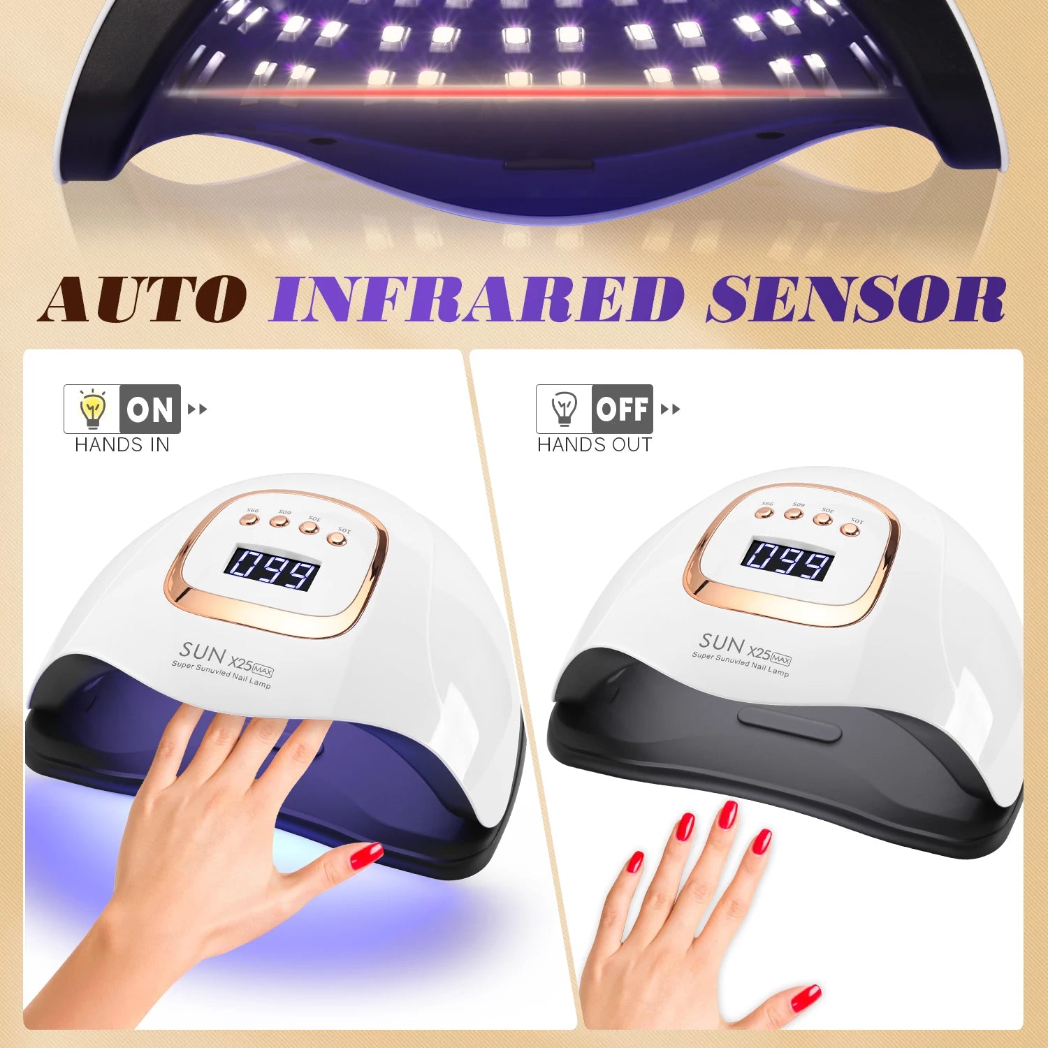 NailGlow Pro – Candeeiro de Unhas LED UV 48W para Verniz de Gel