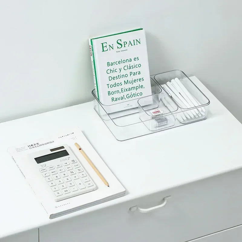 ClearStore Desk – Organizador de Secretária Transparente Multiusos
