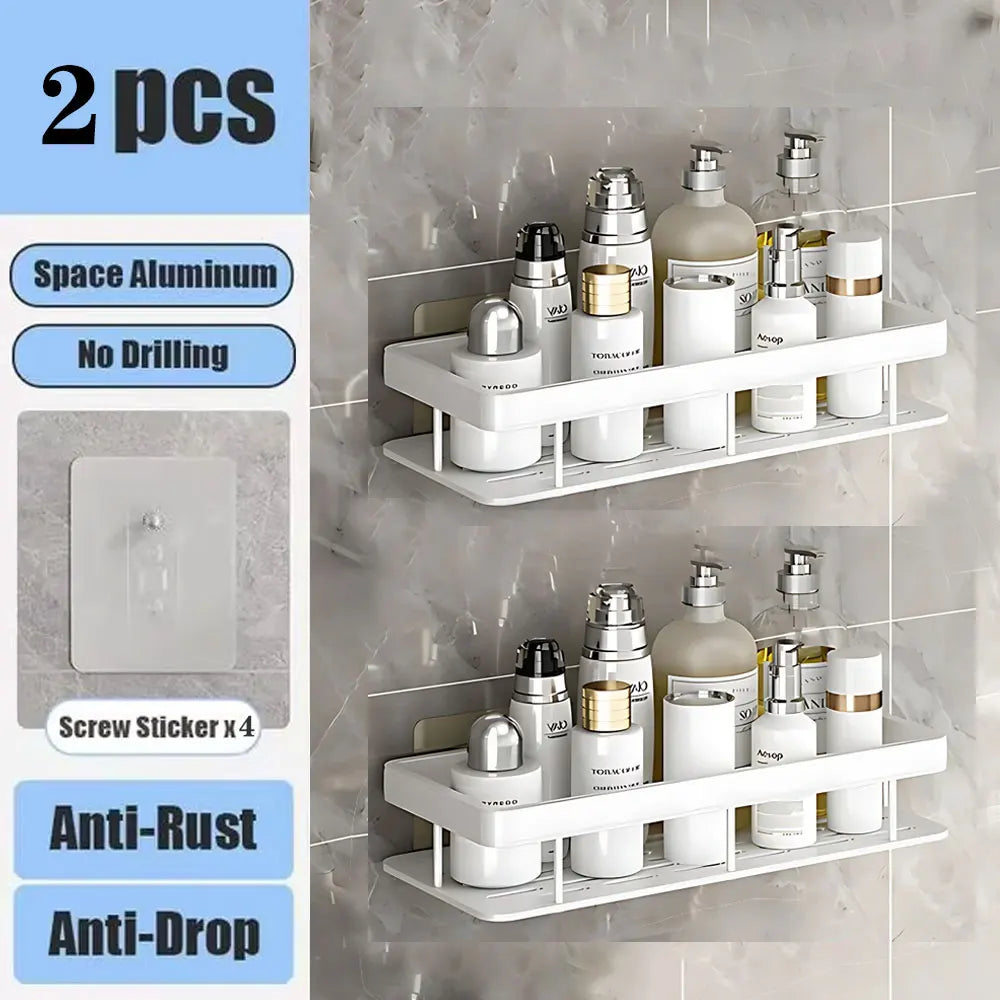 ShelfUp – Estante de esquina de aluminio para ducha y baño sin perforaciones