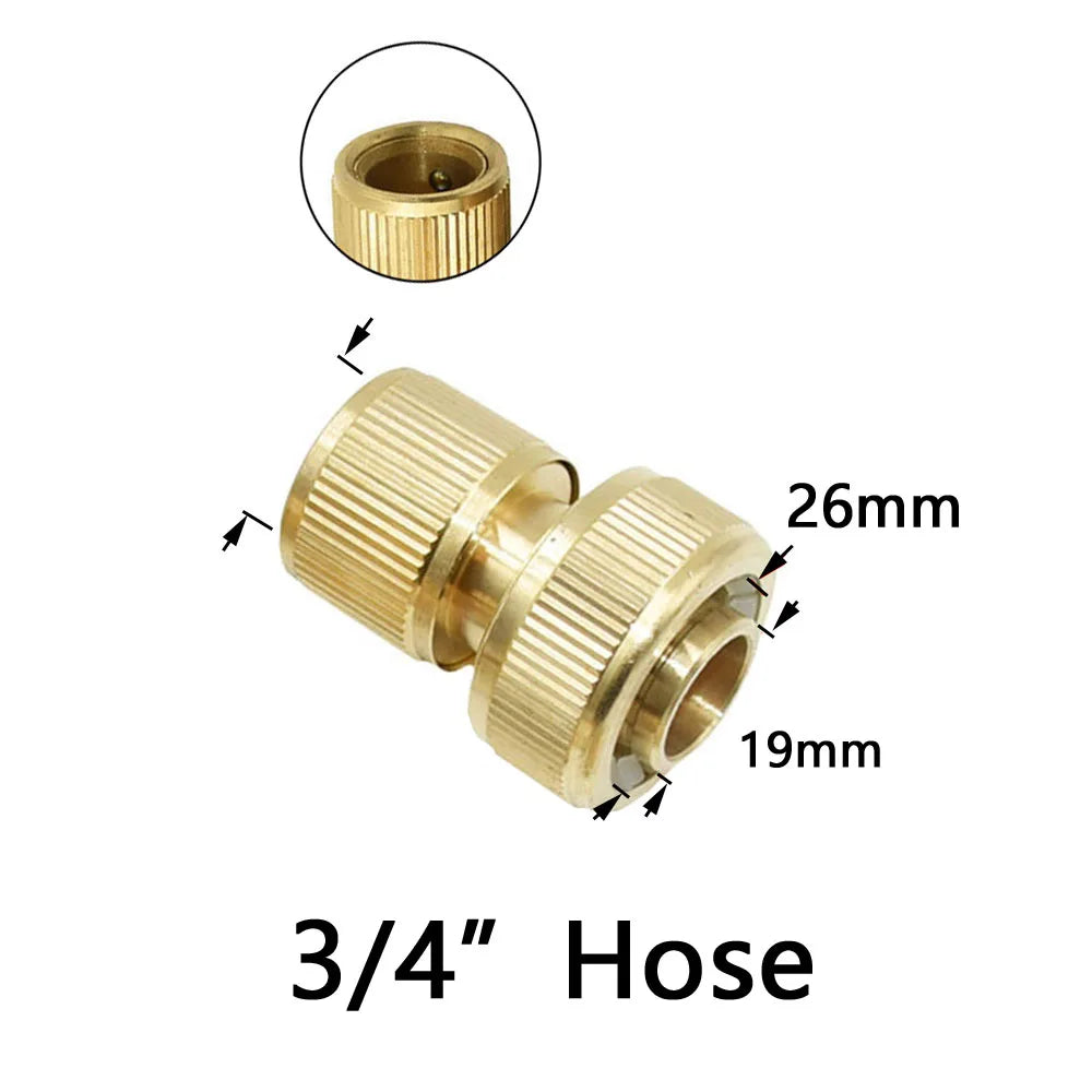 Conector rápido de latón para manguera de jardín | Rosca de 1/2", 3/4", 5/8" | Acoplamientos macho y hembra