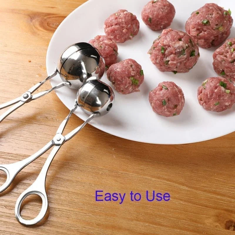 Pinça para Fazer Almôndegas e Bolinhos de Arroz em Aço Inoxidável — P/M/G