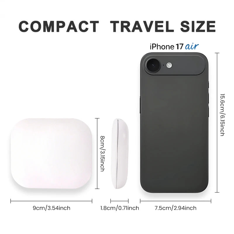 LED Compact Makeup Mirror | 1x/2x & 10x Magnification | Pocket Travel Mirror
