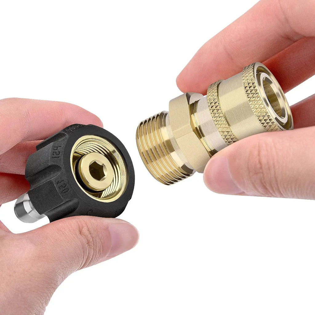 Conjunto de Adaptadores para Máquina de Pressão | M22 14mm e 15mm para Conetor Rápido de 1/4" | Giratório e Conjunto Completo