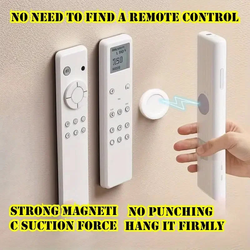 Magnetic Remote Holder | No-Drill Wall Mount | Set of 3 | White