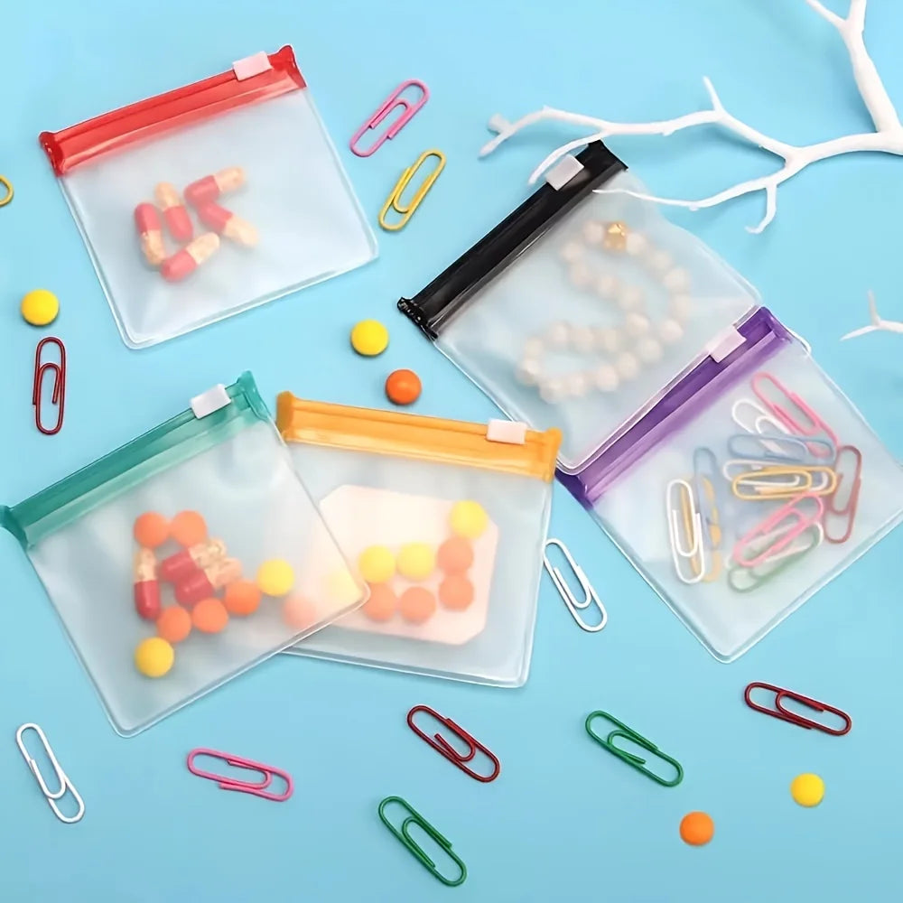 PillPouch 7 – Sacos Reutilizáveis com Fecho de Correr para Organizar Comprimidos e Medicamentos