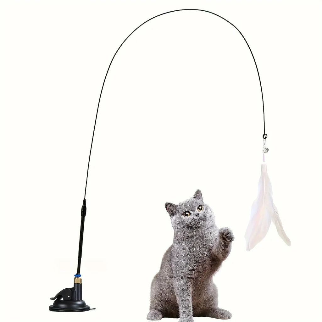 PawWand – Brinquedo Interativo de Varinha com Sino e Pena para Gatos