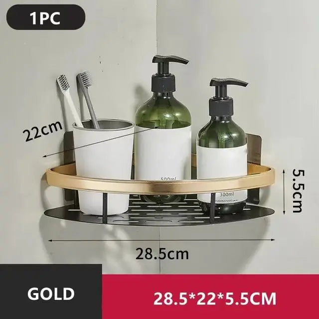 ShelfUp – Estante de esquina de aluminio para ducha y baño sin perforaciones