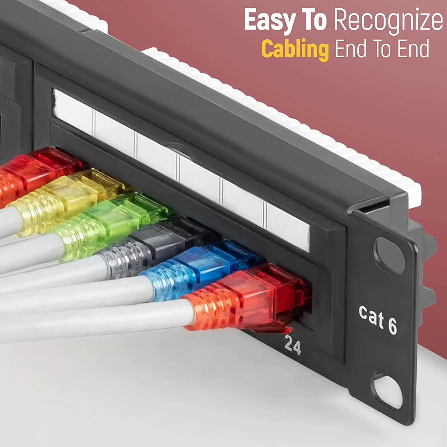 Conectores RJ45 Cat6 de paso | Paquete de 50 | Colores surtidos