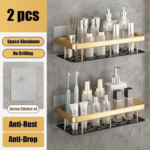ShelfUp – Estante de esquina de aluminio para ducha y baño sin perforaciones