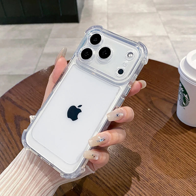 Funda Transparente Antichoque para iPhone | Cubierta Delgada Transparente con Parachoques para iPhone X a iPhone 17 Pro Max
