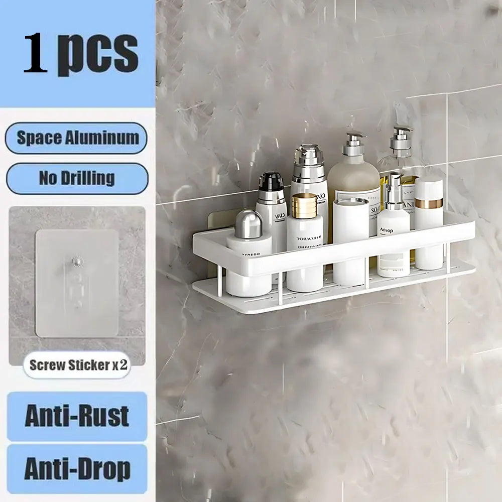 ShelfUp – Estante de esquina de aluminio para ducha y baño sin perforaciones