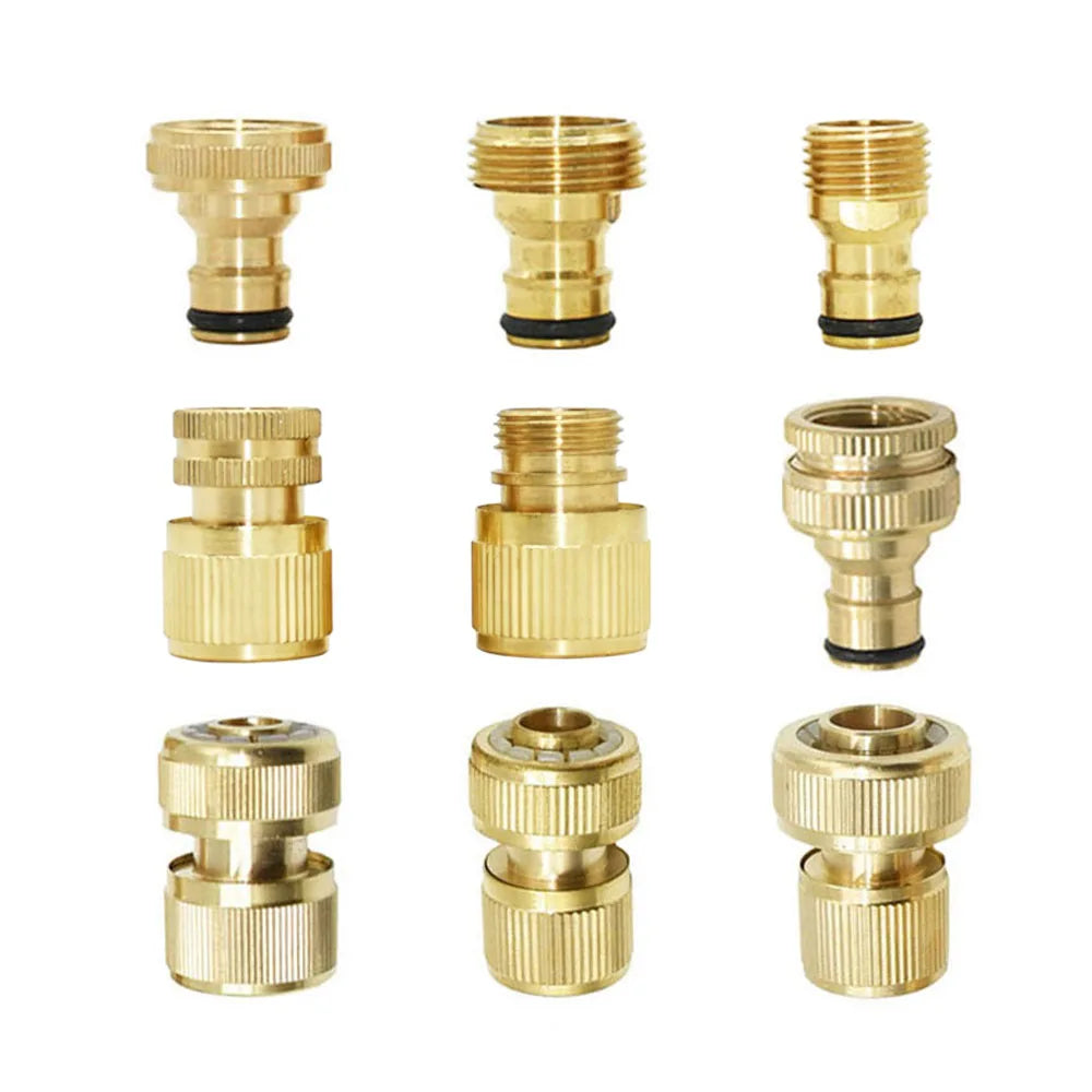 Conector Rápido de Latão para Mangueira de Jardim | Rosca 1/2" 3/4" 5/8" | Encaixes Macho e Fêmea