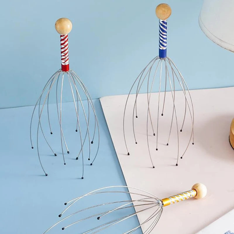 HeadBliss – Masajeador de cuero cabelludo con forma de pulpo | Alivio del estrés | Relajante para la cabeza con sensación de hormigueo