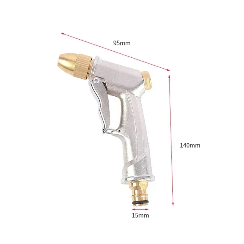 Pistola pulverizadora de jardín de alta presión – Boquilla de latón metálico para manguera y lavado de coches
